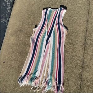 Absolutely Famous Multicolor Striped Preppy knitted Cardigan hobo vibe